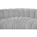 Meridian Arc Grey Boucle Fabric 6 pc Modular Sectional IMAGE 6