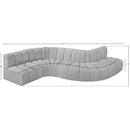  Manufacturer Color_Grey -- Arc 145" Grey Boucle Fabric Upholstered 6 pc Modular Sectional IMAGE 7