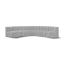  Manufacturer Color_Grey -- Arc 151" Grey Boucle Fabric Upholstered 6 pc Modular Sectional IMAGE 1