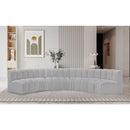 Manufacturer Color_Grey -- Arc 151" Grey Boucle Fabric Upholstered 6 pc Modular Sectional IMAGE 2