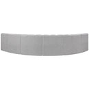  Manufacturer Color_Grey -- Arc 151" Grey Boucle Fabric Upholstered 6 pc Modular Sectional IMAGE 3