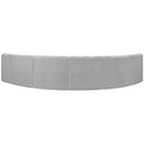 Meridian Arc Grey Boucle Fabric 6 pc Modular Sectional IMAGE 3