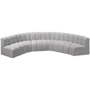  Manufacturer Color_Grey -- Arc 151" Grey Boucle Fabric Upholstered 6 pc Modular Sectional IMAGE 4