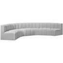  Manufacturer Color_Grey -- Arc 151" Grey Boucle Fabric Upholstered 6 pc Modular Sectional IMAGE 5