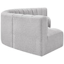  Manufacturer Color_Grey -- Arc 151" Grey Boucle Fabric Upholstered 6 pc Modular Sectional IMAGE 6