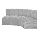  Manufacturer Color_Grey -- Arc 151" Grey Boucle Fabric Upholstered 6 pc Modular Sectional IMAGE 7