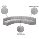  Manufacturer Color_Grey -- Arc 151" Grey Boucle Fabric Upholstered 6 pc Modular Sectional IMAGE 9