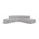  Manufacturer Color_Grey -- Arc 146" Grey Boucle Fabric Upholstered 6 pc Modular Sectional IMAGE 1