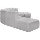  Manufacturer Color_Grey -- Arc 146" Grey Boucle Fabric Upholstered 6 pc Modular Sectional IMAGE 5