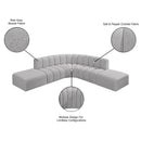 Manufacturer Color_Grey -- Arc 146" Grey Boucle Fabric Upholstered 6 pc Modular Sectional IMAGE 8