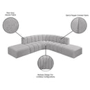 Meridian Arc Grey Boucle Fabric 6 pc Modular Sectional IMAGE 8
