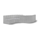  Manufacturer Color_Grey -- Arc 145" Grey Boucle Fabric Upholstered 6 pc Modular Sectional IMAGE 1