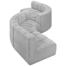  Manufacturer Color_Grey -- Arc 145" Grey Boucle Fabric Upholstered 6 pc Modular Sectional IMAGE 3