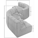  Manufacturer Color_Grey -- Arc 145" Grey Boucle Fabric Upholstered 6 pc Modular Sectional IMAGE 5