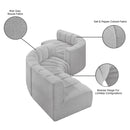 Meridian Arc Grey Boucle Fabric 6 pc Modular Sectional IMAGE 6