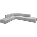  Manufacturer Color_Grey -- Arc 172" Grey Boucle Fabric Upholstered 7 pc Modular Sectional IMAGE 4