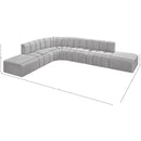  Manufacturer Color_Grey -- Arc 172" Grey Boucle Fabric Upholstered 7 pc Modular Sectional IMAGE 6