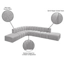  Manufacturer Color_Grey -- Arc 172" Grey Boucle Fabric Upholstered 7 pc Modular Sectional IMAGE 7