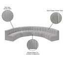  Manufacturer Color_Grey -- Arc 162" Grey Boucle Fabric Upholstered 7 pc Modular Sectional IMAGE 10