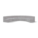 Meridian Arc Grey Boucle Fabric 7 pc Modular Sectional IMAGE 1