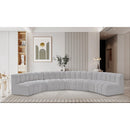  Manufacturer Color_Grey -- Arc 162" Grey Boucle Fabric Upholstered 7 pc Modular Sectional IMAGE 2