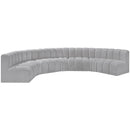 Manufacturer Color_Grey -- Arc 162" Grey Boucle Fabric Upholstered 7 pc Modular Sectional IMAGE 4