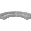  Manufacturer Color_Grey -- Arc 162" Grey Boucle Fabric Upholstered 7 pc Modular Sectional IMAGE 5
