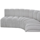  Manufacturer Color_Grey -- Arc 162" Grey Boucle Fabric Upholstered 7 pc Modular Sectional IMAGE 7