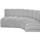 Meridian Arc Grey Boucle Fabric 7 pc Modular Sectional IMAGE 7