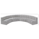  Manufacturer Color_Grey -- Arc 162" Grey Boucle Fabric Upholstered 7 pc Modular Sectional IMAGE 9