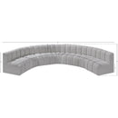 Meridian Arc Grey Boucle Fabric 7 pc Modular Sectional IMAGE 9