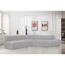  Manufacturer Color_Grey -- Arc 170" Grey Boucle Fabric Upholstered 7 pc Modular Sectional IMAGE 2