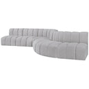  Manufacturer Color_Grey -- Arc 170" Grey Boucle Fabric Upholstered 7 pc Modular Sectional IMAGE 5