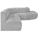  Manufacturer Color_Grey -- Arc 170" Grey Boucle Fabric Upholstered 7 pc Modular Sectional IMAGE 6