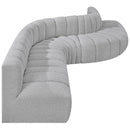  Manufacturer Color_Grey -- Arc 170" Grey Boucle Fabric Upholstered 7 pc Modular Sectional IMAGE 7