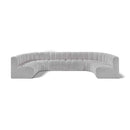Meridian Arc Grey Boucle Fabric 8 pc Modular Sectional IMAGE 1