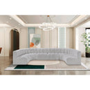  Manufacturer Color_Grey -- Arc 150" Grey Boucle Fabric Upholstered 8 pc Modular Sectional IMAGE 2
