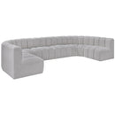  Manufacturer Color_Grey -- Arc 150" Grey Boucle Fabric Upholstered 8 pc Modular Sectional IMAGE 4