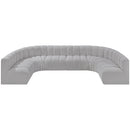  Manufacturer Color_Grey -- Arc 150" Grey Boucle Fabric Upholstered 8 pc Modular Sectional IMAGE 5