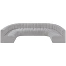 Meridian Arc Grey Boucle Fabric 8 pc Modular Sectional IMAGE 5