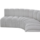  Manufacturer Color_Grey -- Arc 150" Grey Boucle Fabric Upholstered 8 pc Modular Sectional IMAGE 7
