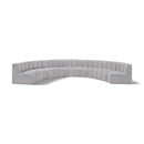 Meridian Arc Grey Boucle Fabric 8 pc Modular Sectional IMAGE 1