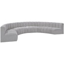  Manufacturer Color_Grey -- Arc 162" Grey Boucle Fabric Upholstered 8 pc Modular Sectional IMAGE 4