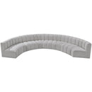  Manufacturer Color_Grey -- Arc 162" Grey Boucle Fabric Upholstered 8 pc Modular Sectional IMAGE 5