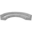 Meridian Arc Grey Boucle Fabric 8 pc Modular Sectional IMAGE 5