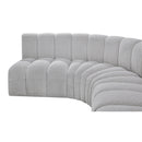 Meridian Arc Grey Boucle Fabric 8 pc Modular Sectional IMAGE 7