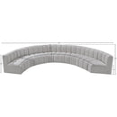 Meridian Arc Grey Boucle Fabric 8 pc Modular Sectional IMAGE 9