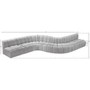  Manufacturer Color_Grey -- Arc 197" Grey Boucle Fabric Upholstered 8 pc Modular Sectional IMAGE 10