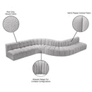  Manufacturer Color_Grey -- Arc 197" Grey Boucle Fabric Upholstered 8 pc Modular Sectional IMAGE 11