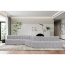  Manufacturer Color_Grey -- Arc 197" Grey Boucle Fabric Upholstered 8 pc Modular Sectional IMAGE 2